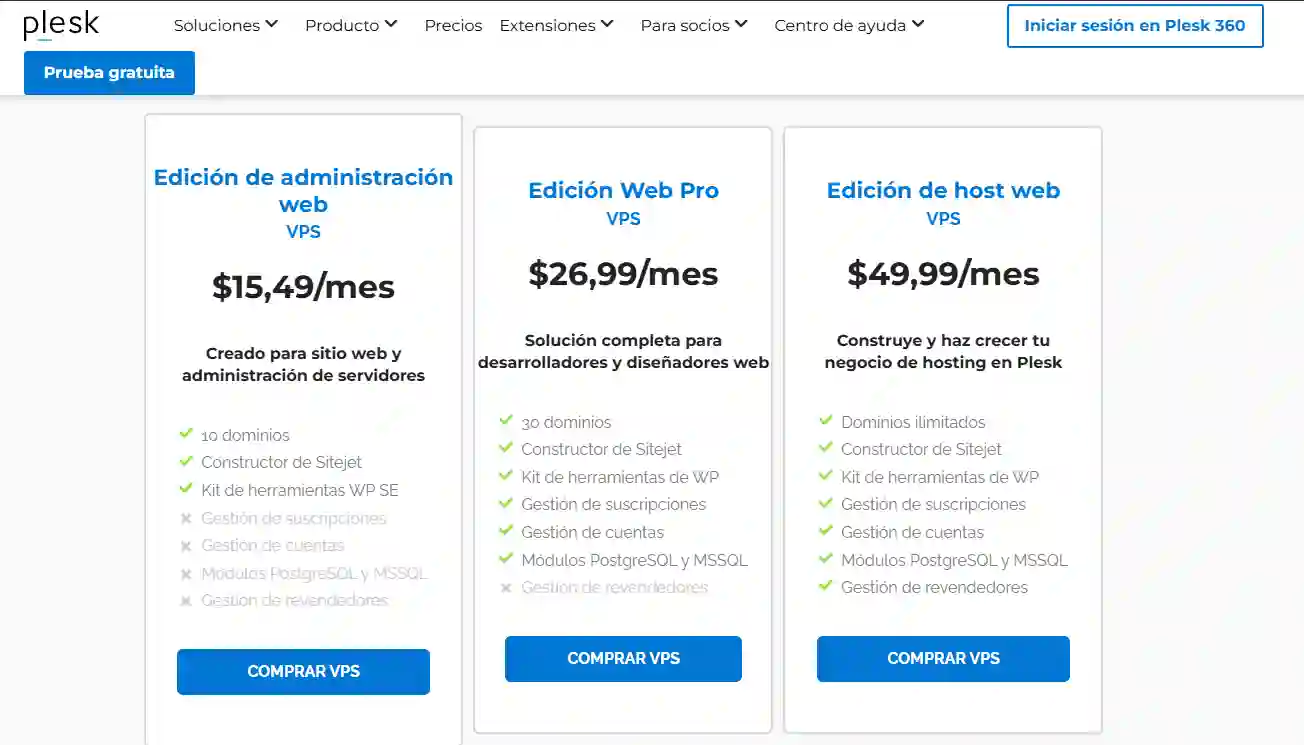 Plesk VPS: Panel de control de servidores para infraestructura empresarial
